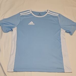 Adidas Kids Entrada Soccer Jersey Large (13-14yrs) Light Blue & White Youth Size